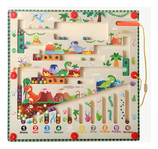 Juguete Educativo Tablero Madera Niños Laberinto Magnético